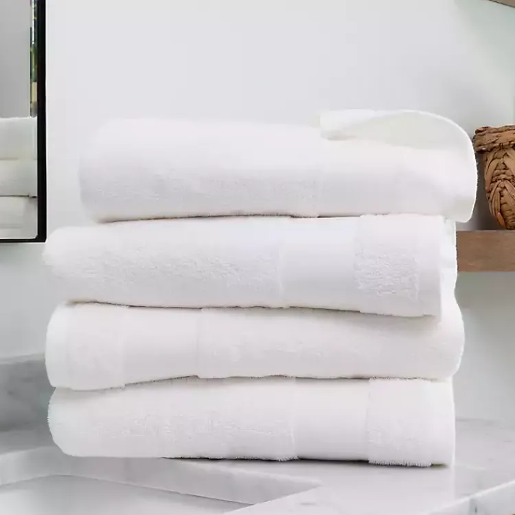 Bath Towels-Kirklands Home Essential Cotton Bath Towels, Set of 4 White