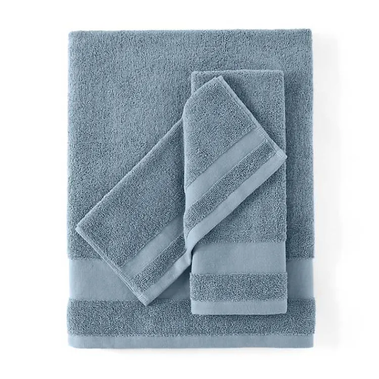 Bath Towels-Kirklands Home 6-pc. Essential Cotton Bath Towels Blue