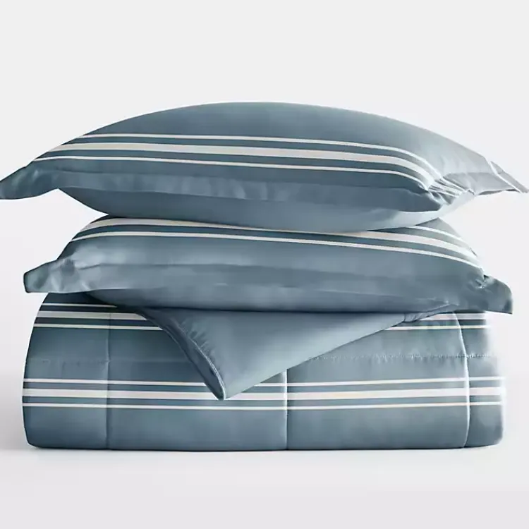 Comforters-Kirklands Home Striped Reversible 2-pc. Twin Comforter Set Blue
