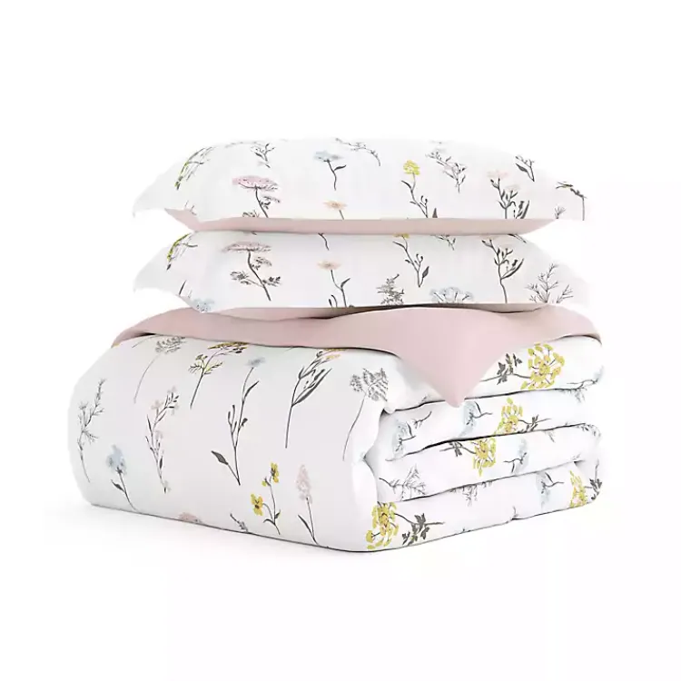 Duvets-Kirklands Home Soft Floral Reversible 3-pc. King Duvet Cover Set