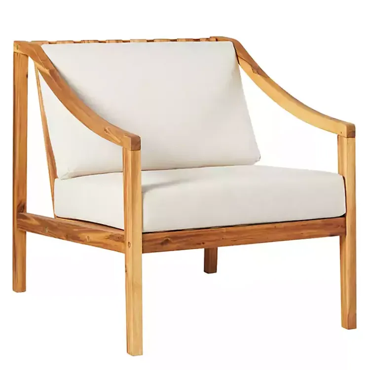 Outdoor Seating-Kirklands Home Natural Acacia Wood Outdoor Club Chair