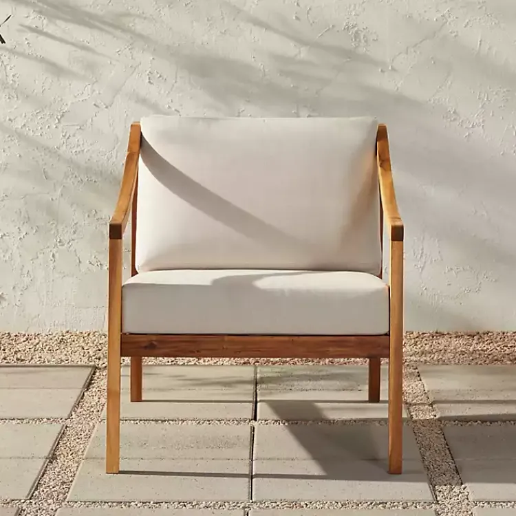 Outdoor Seating-Kirklands Home Natural Acacia Wood Outdoor Club Chair