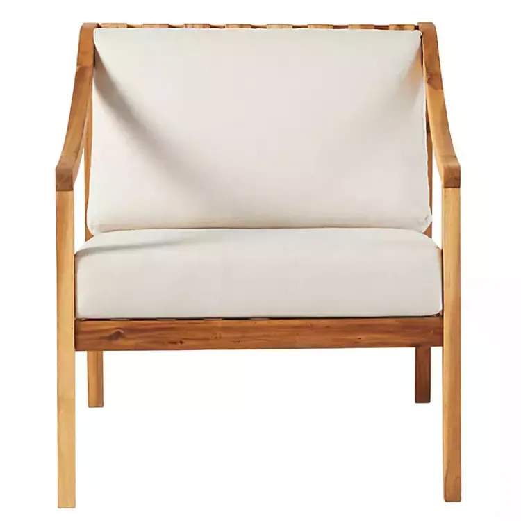 Outdoor Seating-Kirklands Home Natural Acacia Wood Outdoor Club Chair