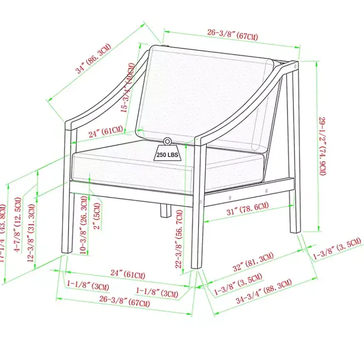 Outdoor Seating-Kirklands Home Natural Acacia Wood Outdoor Club Chair