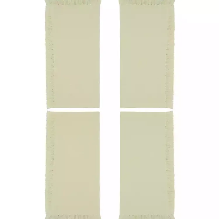 Table Linens-Kirklands Home Cream Simple Fringe Napkins, Set of 4 Ivory