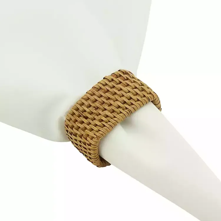Kitchen Accessories-Kirklands Home Natural Woven Rat Oval Napkin Rings, Set of 4 Tan