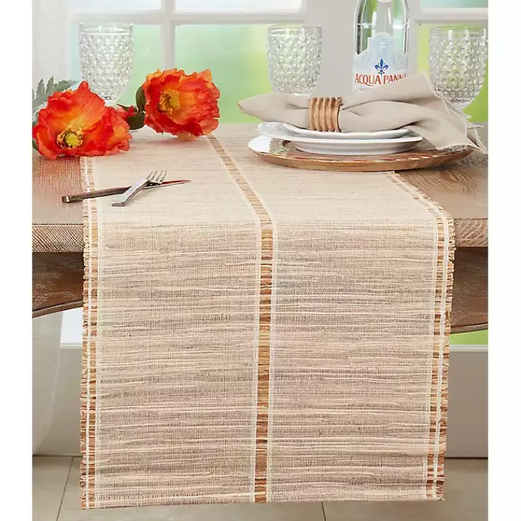 Table Linens-Kirklands Home Natural Water Hyacinth Table Runner Brown