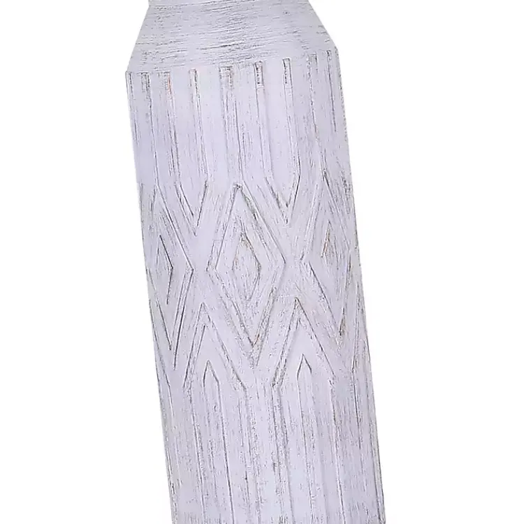 Table Lamps-Kirklands Home Antique White Deco Diamond Table Lamps, Set of 2 Tan