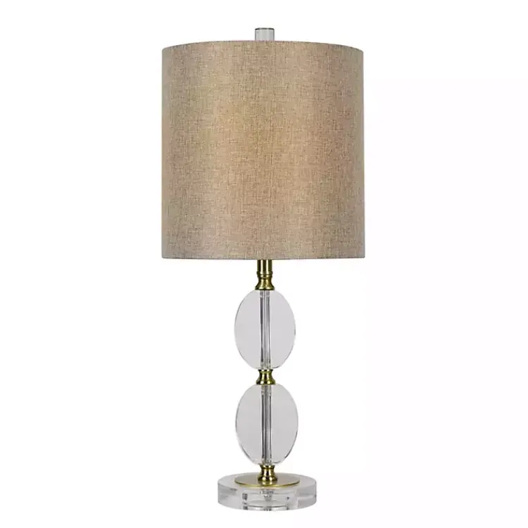 Table Lamps-Kirklands Home Hourglass Crystal and Gold Metal Table Lamp