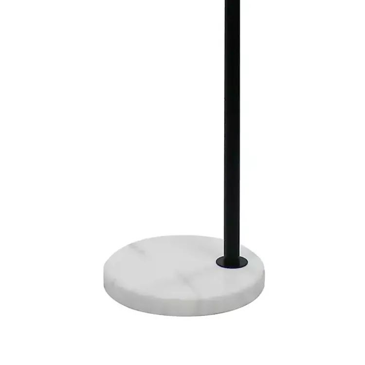 Floor Lamps-Kirklands Home Black Downbridge Marble Base Floor Lamp White