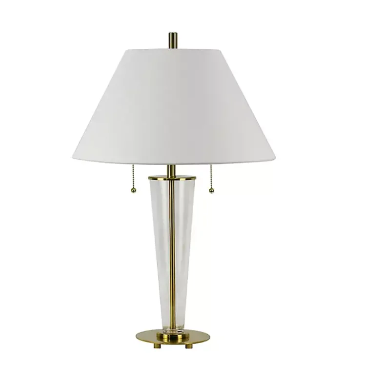 Table Lamps-Kirklands Home Clear Crystal Art Deco Table Lamp White