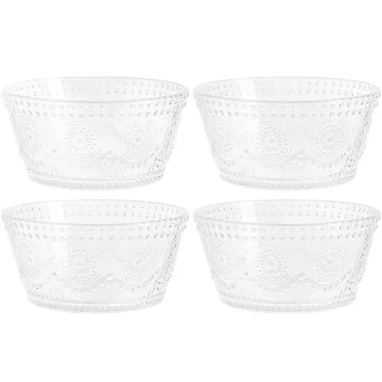 Dinnerware-Kirklands Home Circa Hobnail Bowls, Set of 4 Clear