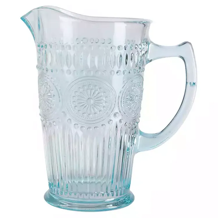 Serving & Entertaining-Kirklands Home Light Glass Circa Pitcher Blue