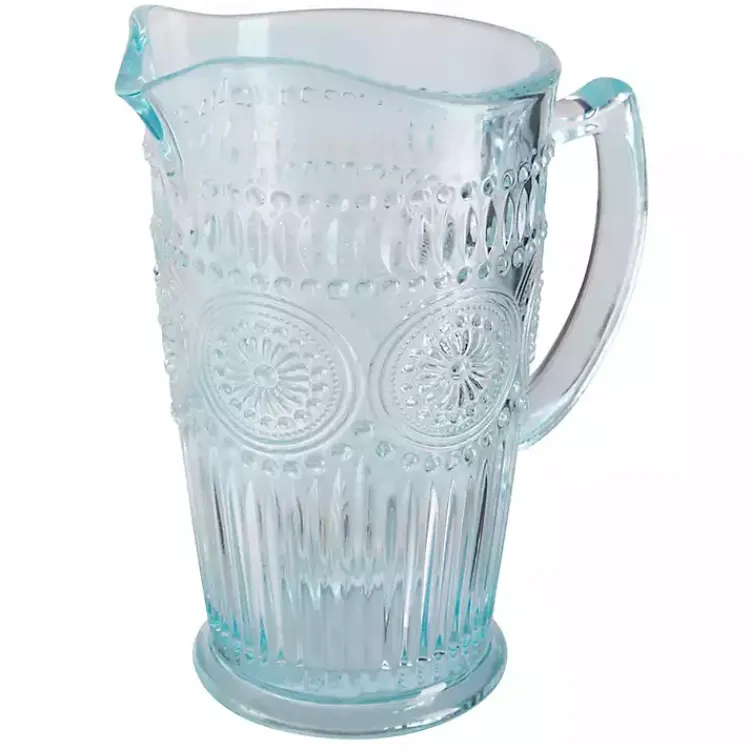 Serving & Entertaining-Kirklands Home Light Glass Circa Pitcher Blue