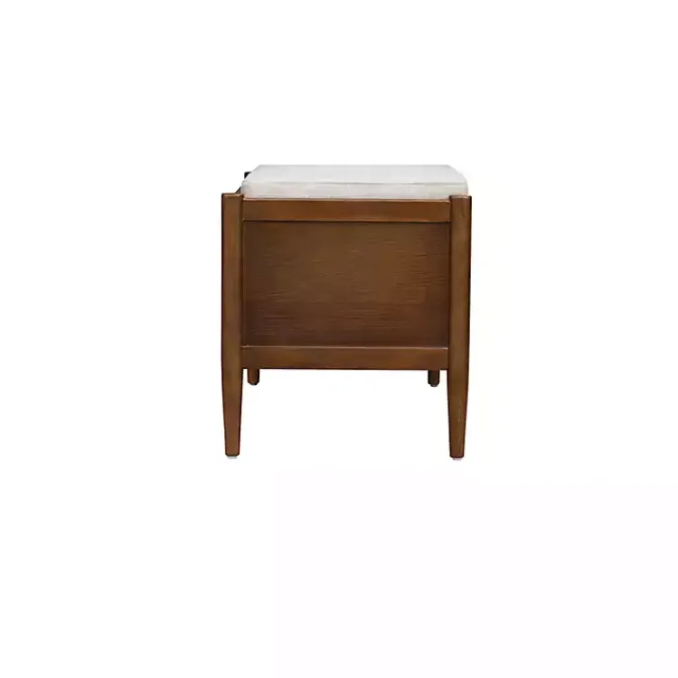 Benches & Ottomans-Kirklands Home Wood Arcadia Storage Bench with Cushion White