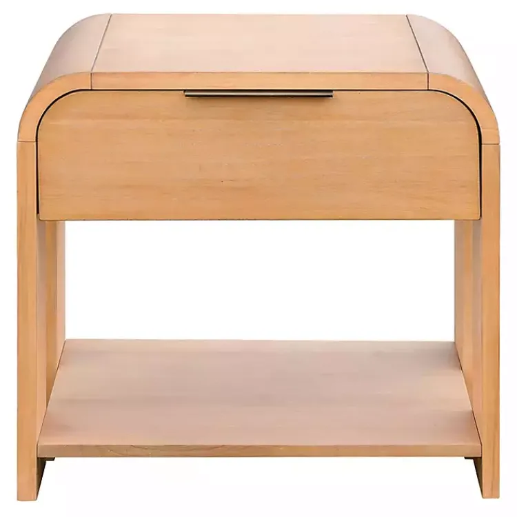 Nightstands-Kirklands Home Natural Modern Curve Nightsd Tan