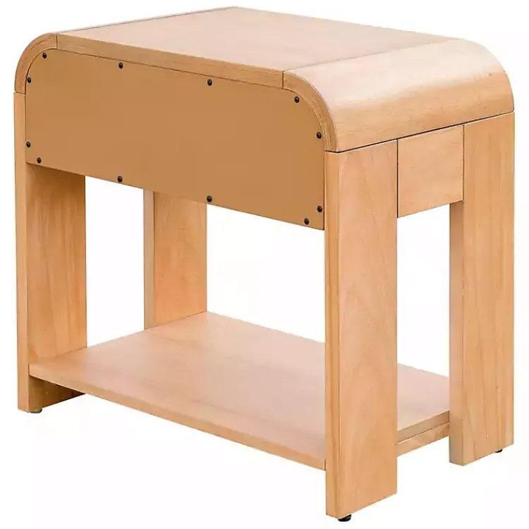 Nightstands-Kirklands Home Natural Modern Curve Nightsd Tan