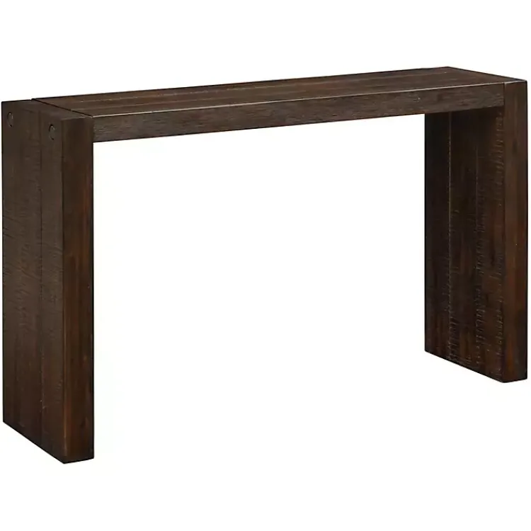 Console Tables-Kirklands Home Dark Distressed Wood Console Table Brown