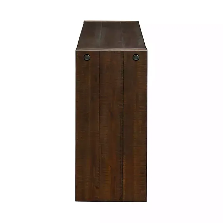 Console Tables-Kirklands Home Dark Distressed Wood Console Table Brown