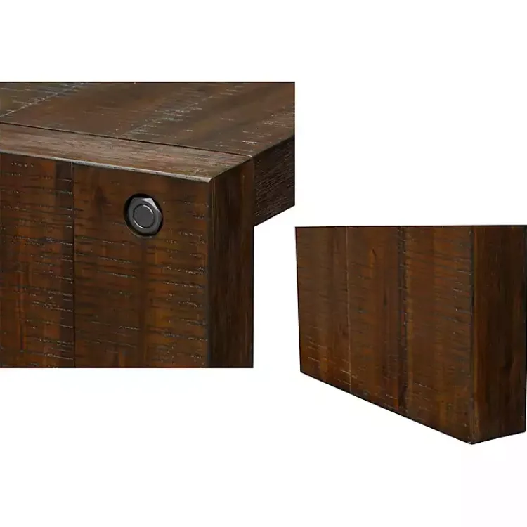 Console Tables-Kirklands Home Dark Distressed Wood Console Table Brown