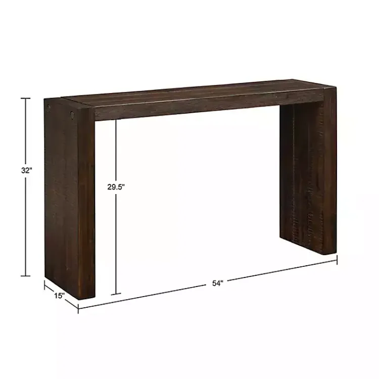 Console Tables-Kirklands Home Dark Distressed Wood Console Table Brown
