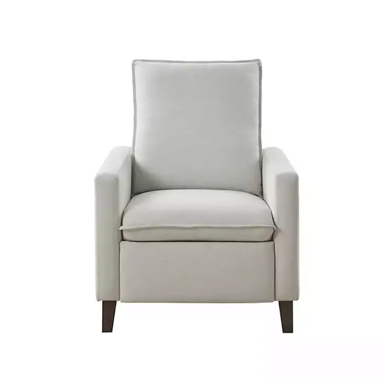 Accent Chairs-Kirklands Home Upholstered Push-Back Recliner Ivory