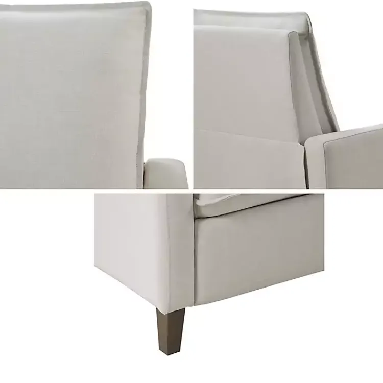Accent Chairs-Kirklands Home Upholstered Push-Back Recliner Ivory