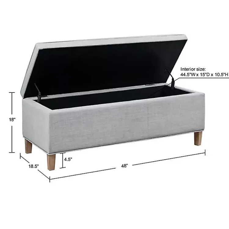 Benches & Ottomans-Kirklands Home Soft-Close Storage Bench Gray