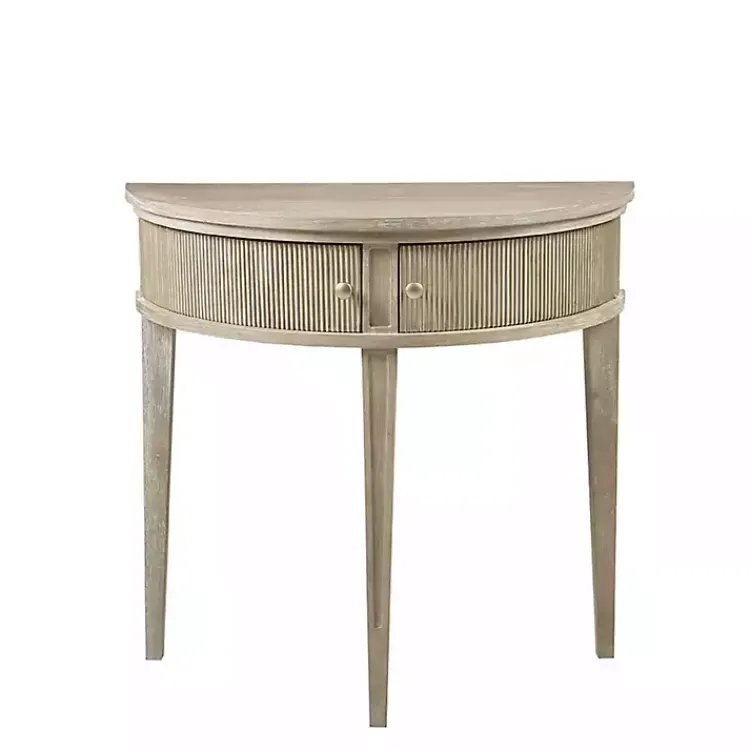 Console Tables-Kirklands Home Wheat Reclaimed Wood Fluted Console Table