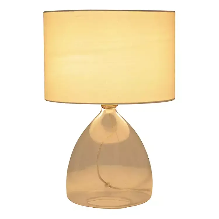 Table Lamps-Kirklands Home Clear Glass Tapered Table Lamps, Set of 2 White