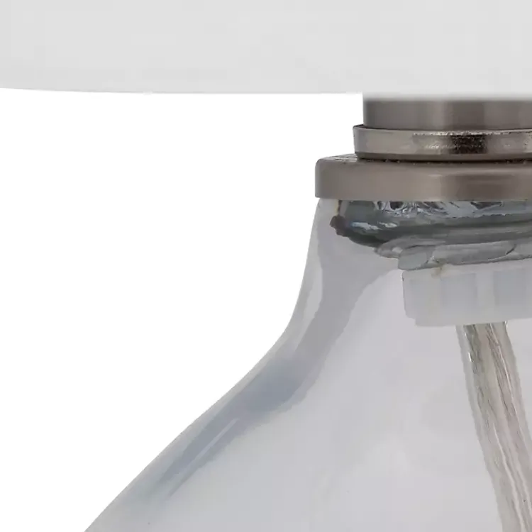 Table Lamps-Kirklands Home Clear Glass Tapered Table Lamps, Set of 2 White