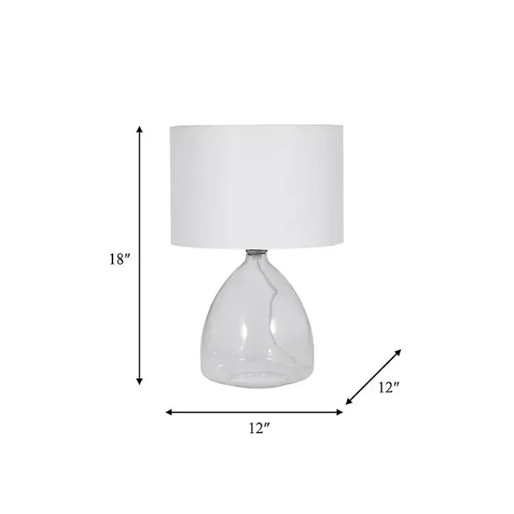 Table Lamps-Kirklands Home Clear Glass Tapered Table Lamps, Set of 2 White