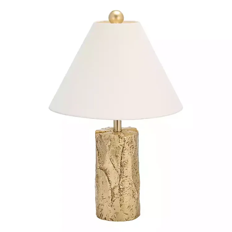 Table Lamps-Kirklands Home Metallic Gold Textured Table Lamp Ivory