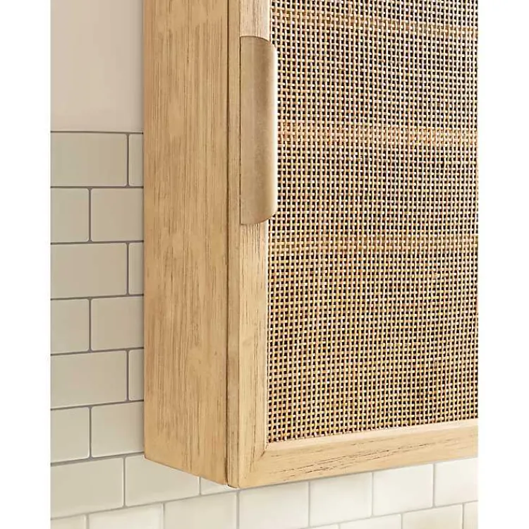 Wall Storage-Kirklands Home Natural Rattan Wall Cabinet