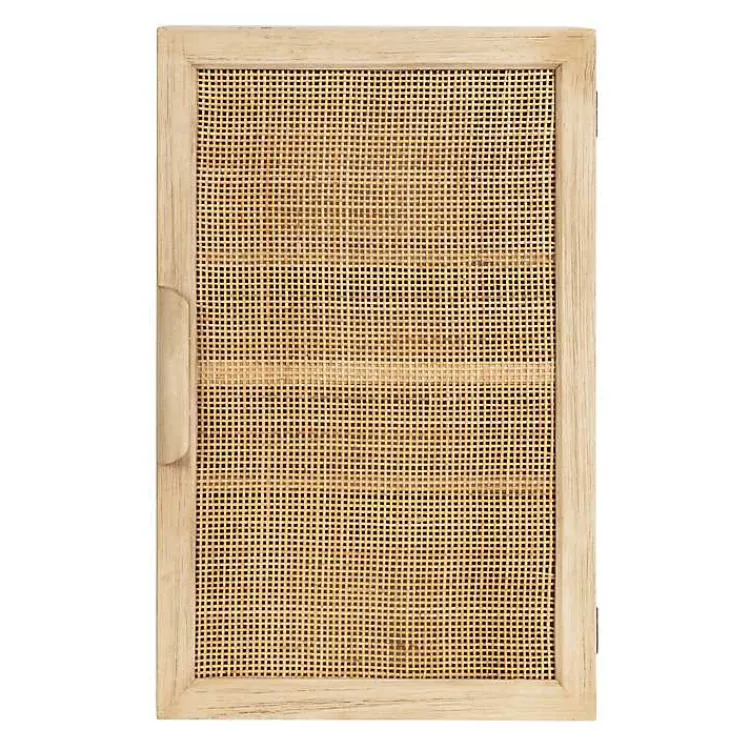 Wall Storage-Kirklands Home Natural Rattan Wall Cabinet