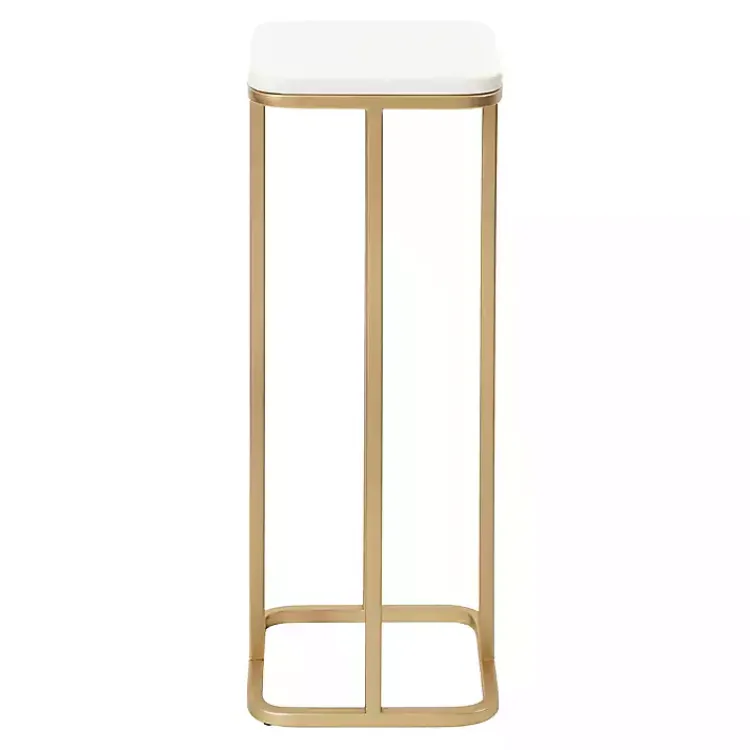 Accent & End Tables-Kirklands Home and White Credele Accent Table Gold