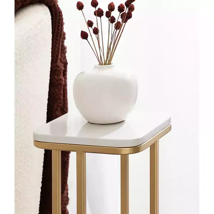 Accent & End Tables-Kirklands Home and White Credele Accent Table Gold