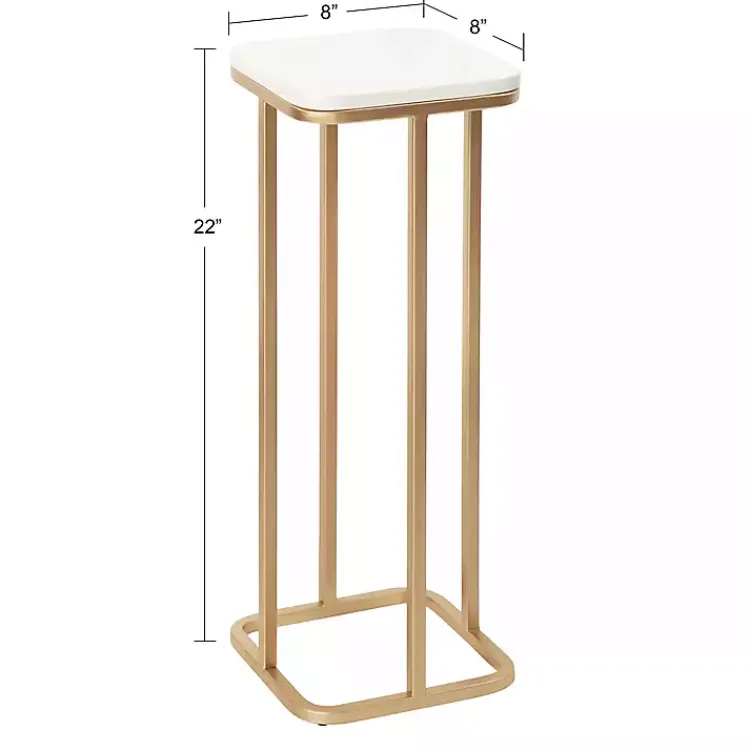 Accent & End Tables-Kirklands Home and White Credele Accent Table Gold