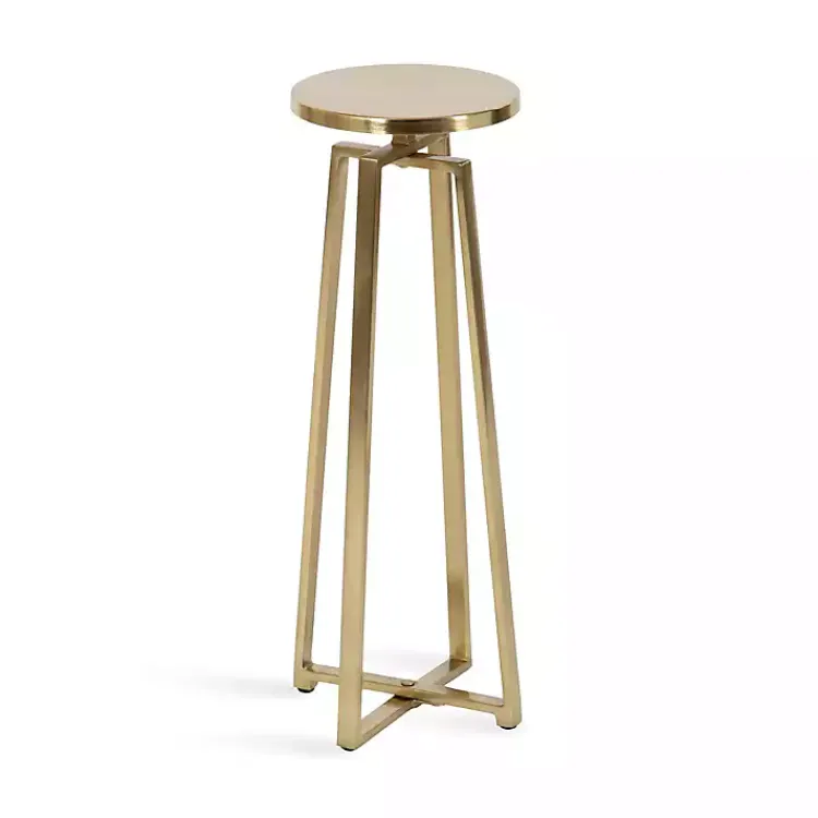 Accent & End Tables-Kirklands Home Round Zia Metal Accent Table Gold