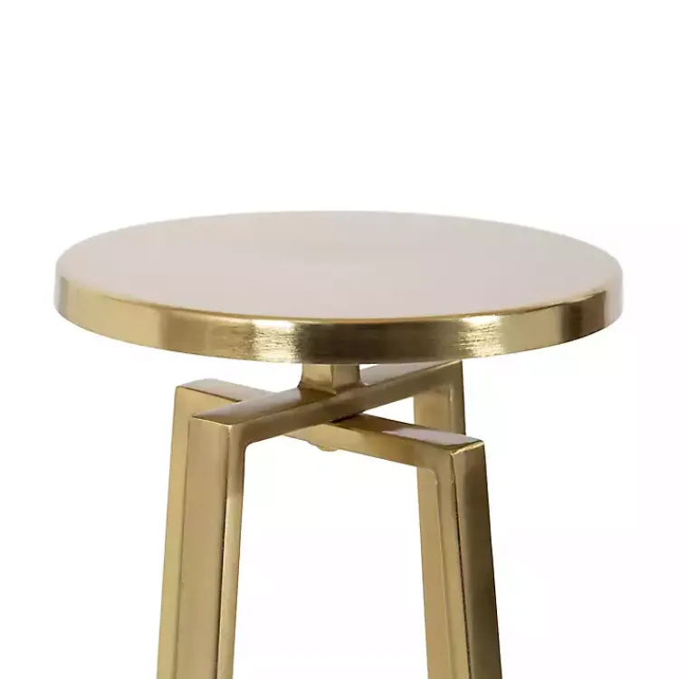 Accent & End Tables-Kirklands Home Round Zia Metal Accent Table Gold