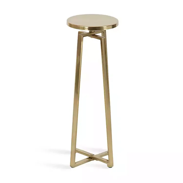 Accent & End Tables-Kirklands Home Round Zia Metal Accent Table Gold