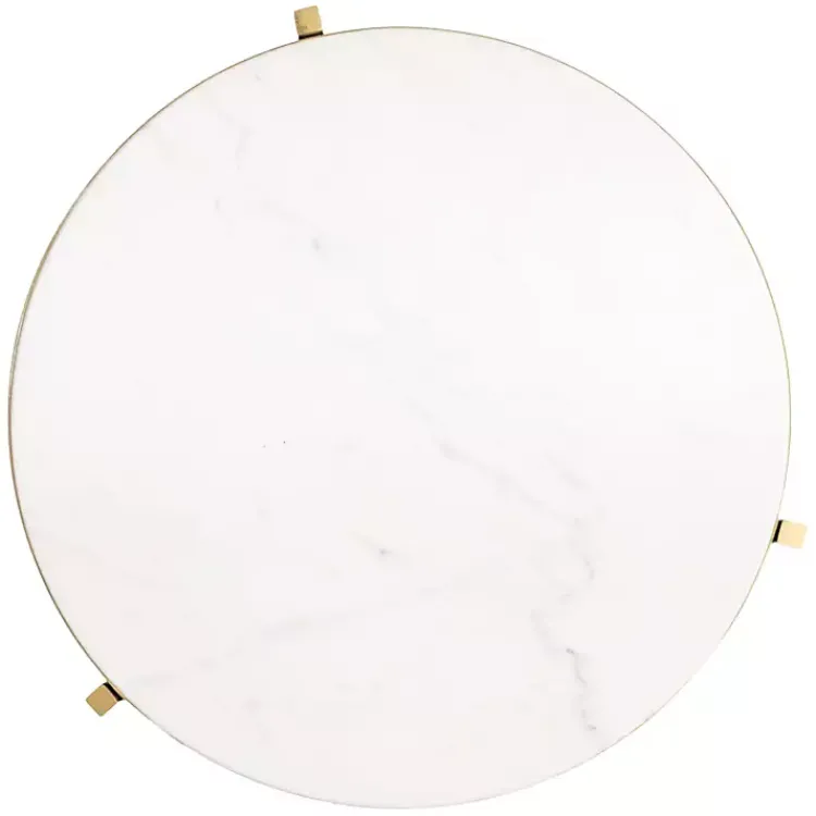 Accent & End Tables-Kirklands Home Round Aguilar Accent Table Gold