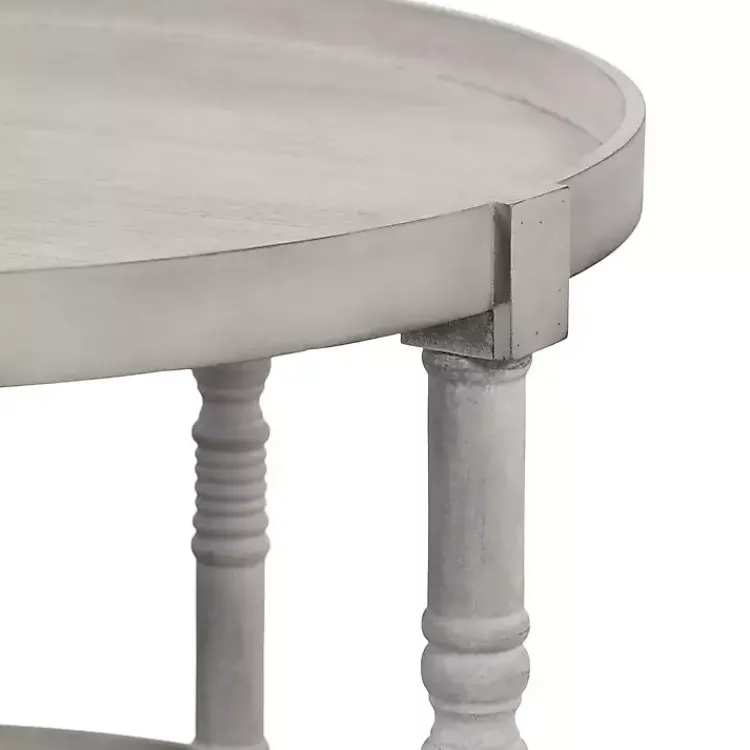 Coffee Tables-Kirklands Home Round Bellport Coffee Table Gray