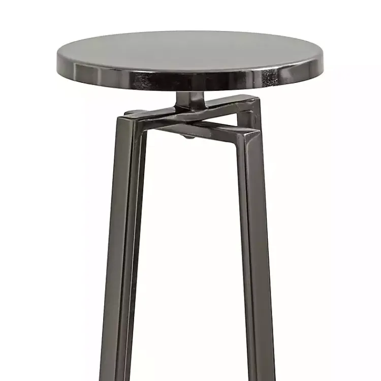 Accent & End Tables-Kirklands Home Round Zia Pewter Metal Accent Table Gray