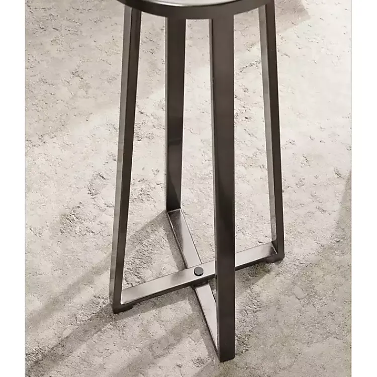 Accent & End Tables-Kirklands Home Round Zia Pewter Metal Accent Table Gray