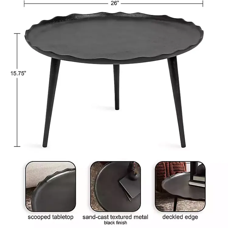 Coffee Tables-Kirklands Home Round Alessia Coffee Table Black