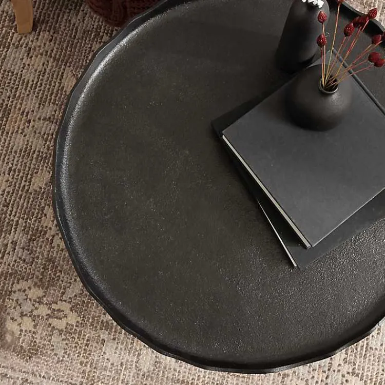 Coffee Tables-Kirklands Home Round Alessia Coffee Table Black