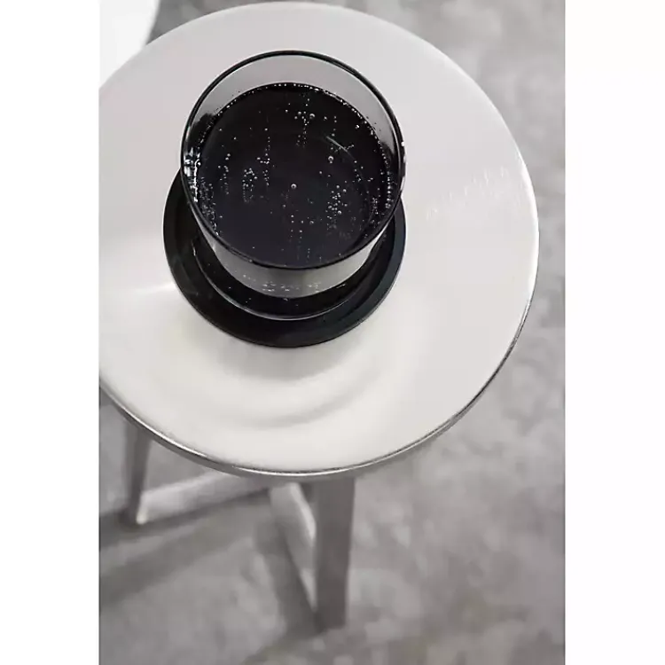 Accent & End Tables-Kirklands Home Round Zia Metal Accent Table Silver