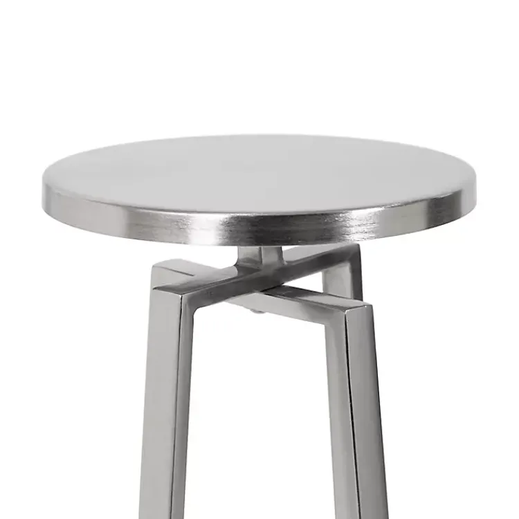 Accent & End Tables-Kirklands Home Round Zia Metal Accent Table Silver