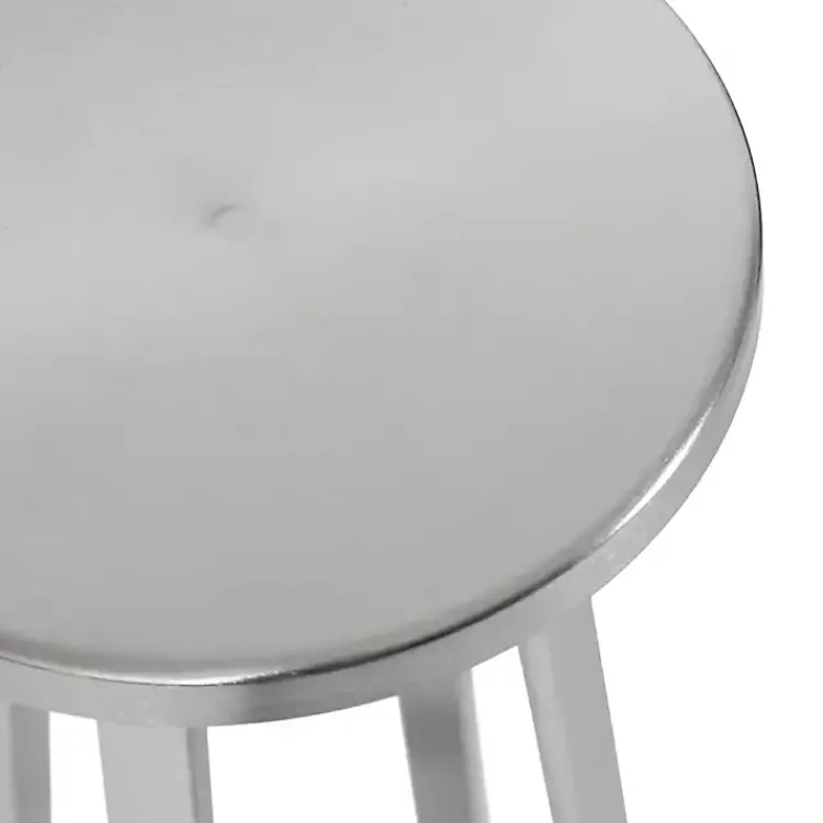 Accent & End Tables-Kirklands Home Round Zia Metal Accent Table Silver